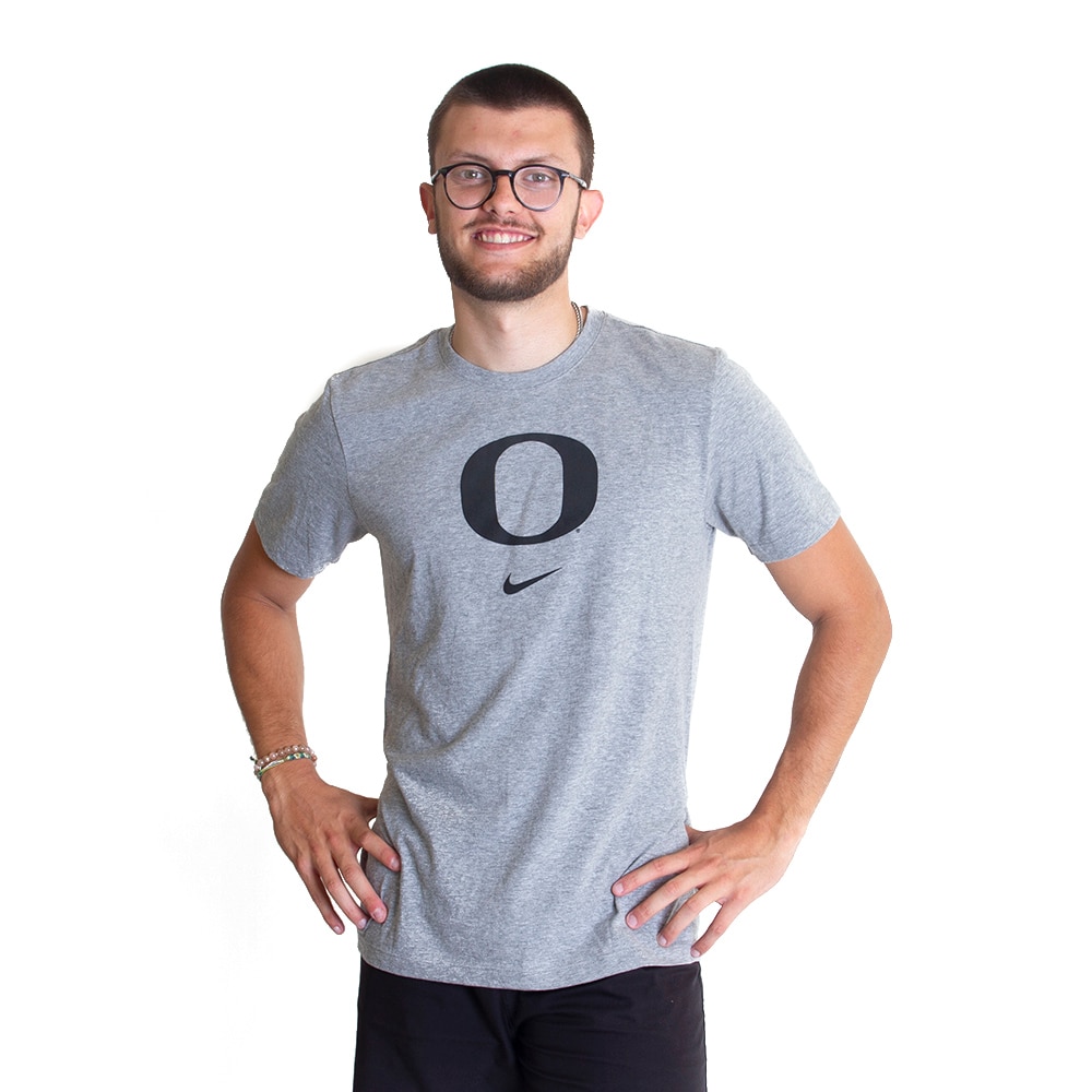 Classic Oregon O, Nike, Grey, Crew Neck, Cotton, Men, Football, Asbury, T-Shirt, 479877